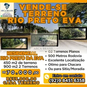 Lote/Terreno à venda, 900m² no Centro, Rio Preto da Eva