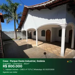 Casa com 3 Quartos à venda, 232m² no Parque Oeste Industrial, Goiânia