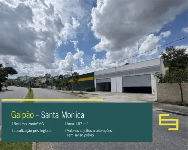 Galpão/Depósito/Armazém para alugar, 468m² no Santa Mônica, Belo Horizonte