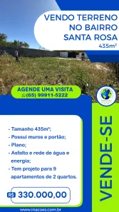 Lote/Terreno à venda, 435m² no Santa Rosa, Cuiabá