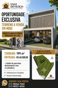 Lote/Terreno à venda, 199m² no Botujuru, Mogi das Cruzes