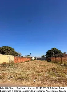 Lote/Terreno à venda, 470m² no Jardim Boa Esperança, Aparecida de Goiânia