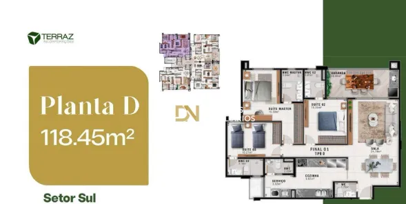 Apartamento com 3 Quartos à venda, 118m² no Capim Macio, Natal
