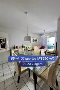 Apartamento com 3 Quartos à venda, 85m² no Boa Viagem, Recife