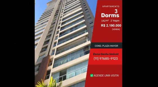 Apartamento com 3 Quartos à venda, 142m² no Vila Leopoldina, São Paulo