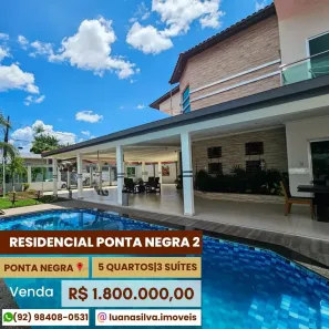Casa de Condomínio com 5 Quartos à venda, 600m² no Ponta Negra, Manaus