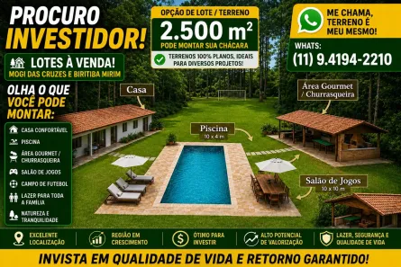 Lote/Terreno à venda, 2500m² no Vila Partenio, Mogi das Cruzes