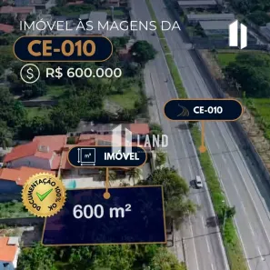 Lote/Terreno à venda, 600m² no Cararu, Eusébio