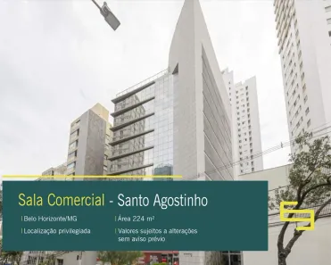 Sala Comercial para alugar, 224m² no Santo Agostinho, Belo Horizonte
