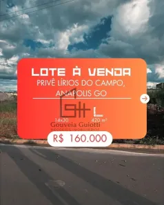 Lote/Terreno à venda, 420m² no Privê Lírios do Campo, Anápolis
