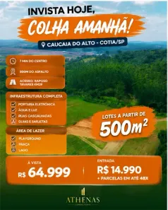 Lote/Terreno à venda, 500m² no Jardim São Luiz (Caucaia do Alto), Cotia