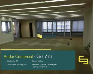 Sala Comercial para alugar, 350m² no Bela Vista, São Paulo