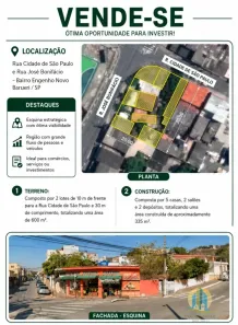 Lote/Terreno à venda, 600m² no Vila Engenho Novo, Barueri