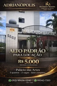 Apartamento com 3 Quartos para alugar, 117m² no Aleixo, Manaus