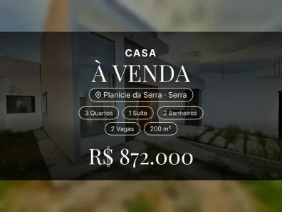 Casa com 3 Quartos à venda, 200m² no Planície da Serra, Serra