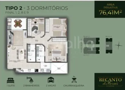 Apartamento com 3 Quartos à venda, 76m² no Abraão, Florianópolis