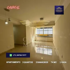 Apartamento com 3 Quartos à venda, 74m² no Candeal, Salvador