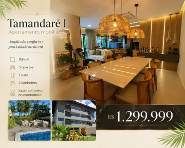 Apartamento com 3 Quartos à venda, 118m² no Tamandaré, Tamandaré