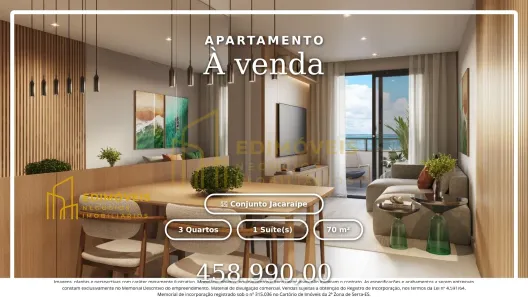 Apartamento com 3 Quartos à venda, 70m² no Conjunto Jacaraípe, Serra