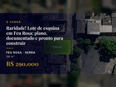 Lote/Terreno à venda, 190m² no Feu Rosa, Serra