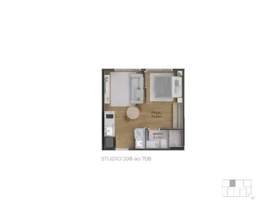Apartamento com 1 Quarto à venda, 32m² no Centro, Florianópolis