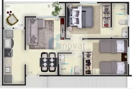 Apartamento com 2 Quartos à venda, 52m² no Quintas de São José, Ribeirão Preto