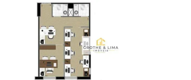 Sala Comercial para alugar, 37m² no Jardim das Colinas, São José dos Campos