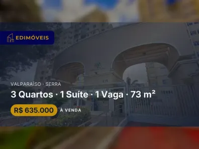 Apartamento com 3 Quartos à venda, 73m² no Valparaíso, Serra