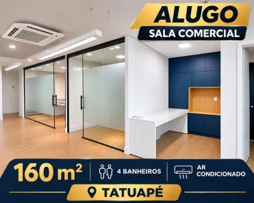 Sala Comercial para alugar, 160m² no Vila Gomes Cardim, São Paulo