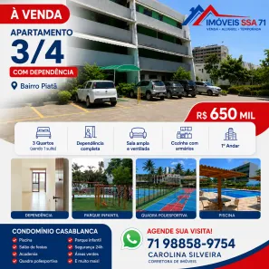 Apartamento com 3 Quartos à venda, 120m² no Piatã, Salvador
