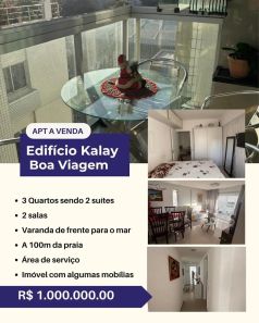 Apartamento com 3 Quartos à venda, 100m² no Boa Viagem, Recife