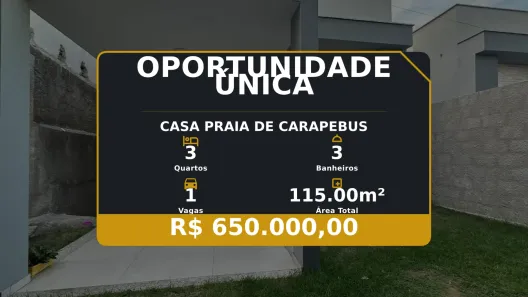 Casa com 3 Quartos à venda, 115m² no Praia de Carapebus, Serra