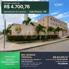 Apartamento com 2 Quartos à venda, 48m² no Muçumagro, João Pessoa