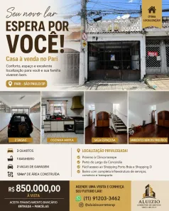 Casa com 3 Quartos à venda, 124m² no Pari, São Paulo