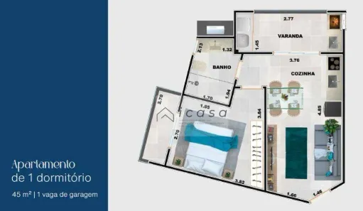 Apartamento com 1 Quarto à venda, 45m² no Praia Grande, Ubatuba