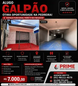 Galpão/Depósito/Armazém para alugar, 278m² no Pedreira, Belém