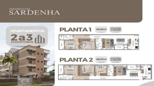Apartamento com 2 Quartos à venda, 59m² no Centro, Pinhais