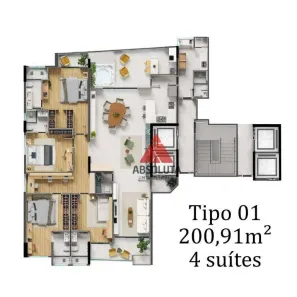Apartamento com 4 Quartos à venda, 201m² no Centro, Americana