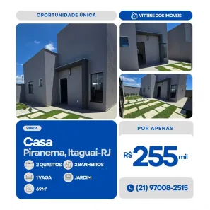 Casa com 2 Quartos à venda, 69m² no Piranema, Itaguaí