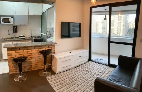 Apartamento com 1 Quarto para alugar, 37m² no Cidade Monções, São Paulo