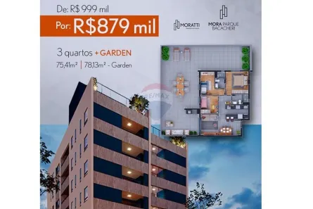 Apartamento com 3 Quartos à venda, 75m² no Bacacheri, Curitiba