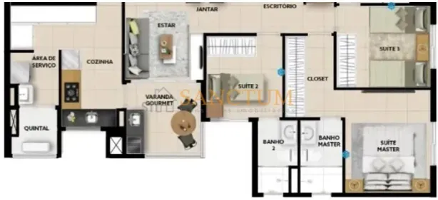 Apartamento com 3 Quartos à venda, 98m² no Chácara da Barra, Campinas