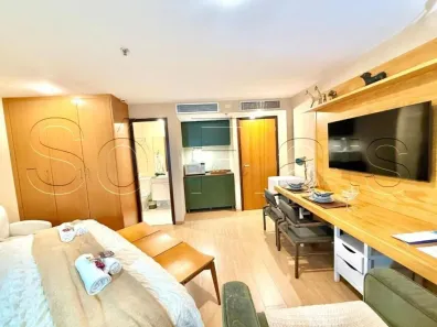 Apartamento com 1 Quarto para alugar, 27m² no Indianópolis, São Paulo