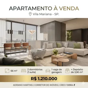 Apartamento com 2 Quartos à venda, 66m² no Vila Mariana, São Paulo