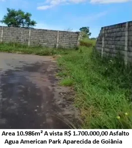 Lote/Terreno à venda, 10986m² no American Park, Aparecida de Goiânia