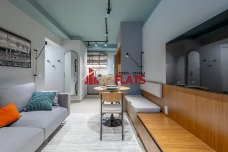 Flat com 1 Quarto para alugar, 40m² no Itaim Bibi, São Paulo