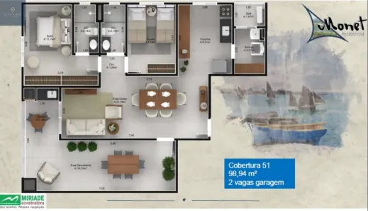 Cobertura com 2 Quartos à venda, 98m² no Centro, Ubatuba