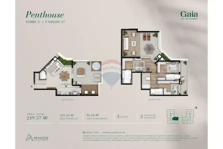 Cobertura com 3 Quartos à venda, 135m² no Cabral, Curitiba