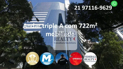 Sala Comercial para alugar, 722m² no Centro, Rio de Janeiro