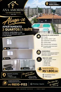 Apartamento com 2 Quartos para alugar, 55m² no Bengui, Belém